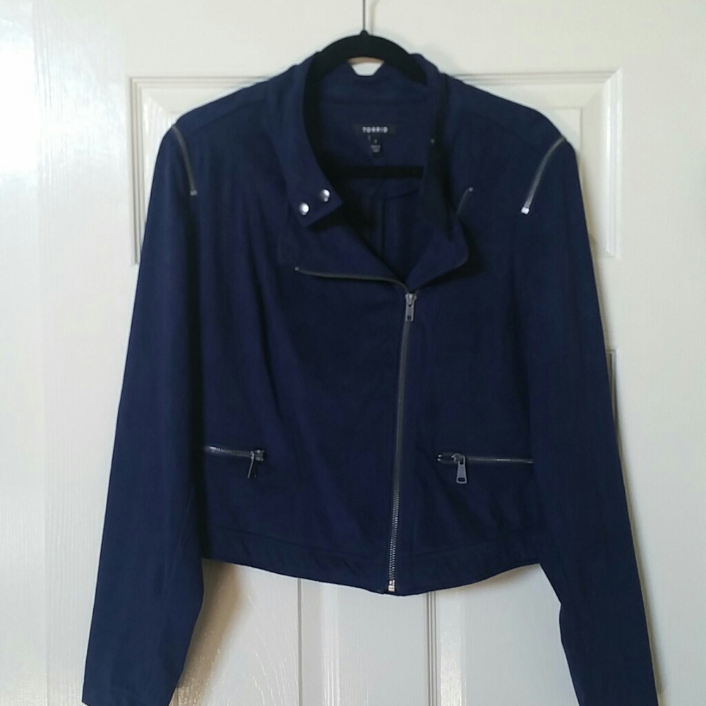 Torrid blue sade motor jacket